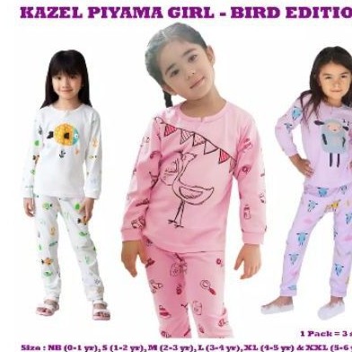 Kazel Piyama Girl Bird Edition -Warna Putih Burung Size Xl