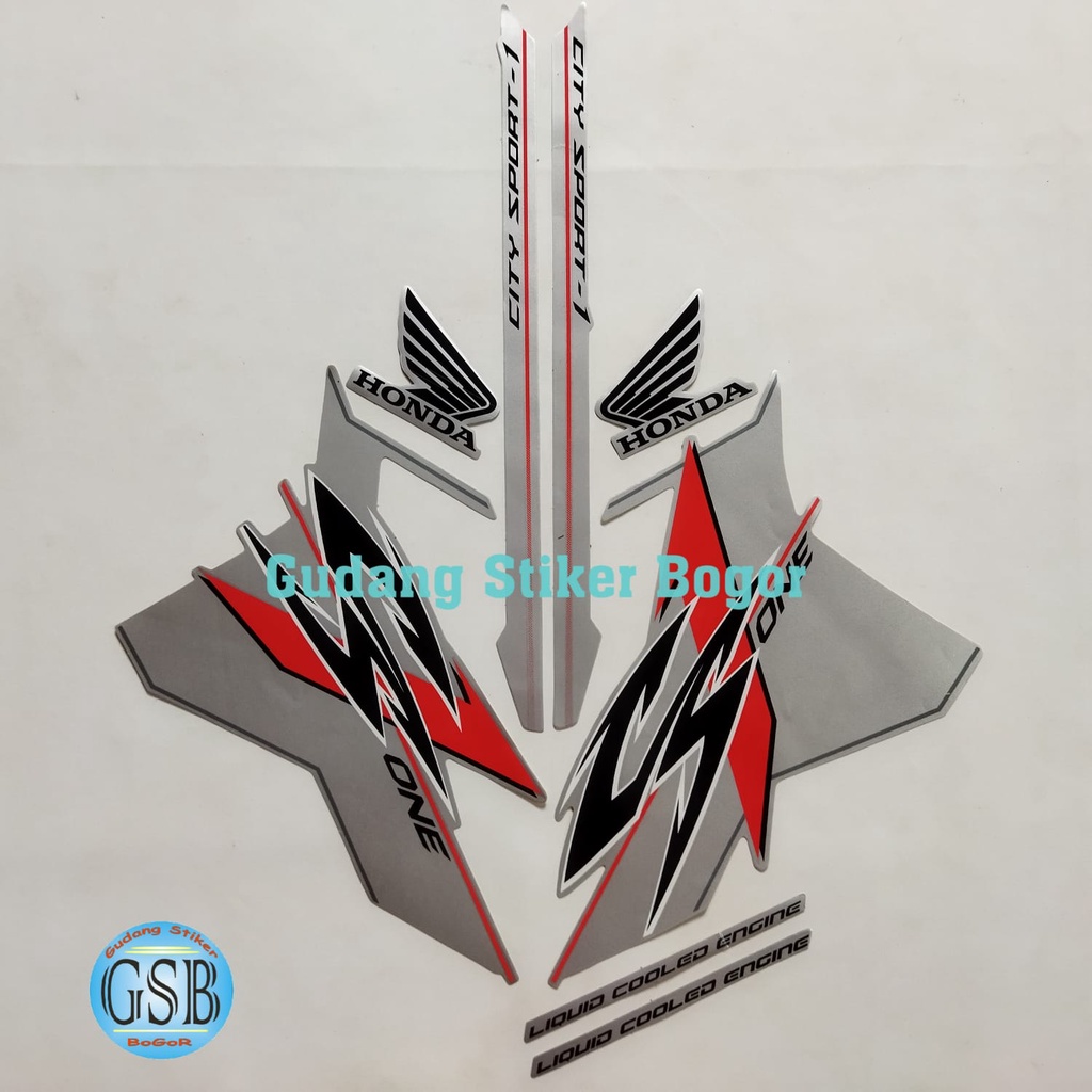 STRIPING STICKER LIS BODY MOTOR HONDA CS-1 CS1 2009 SILVER STANDAR