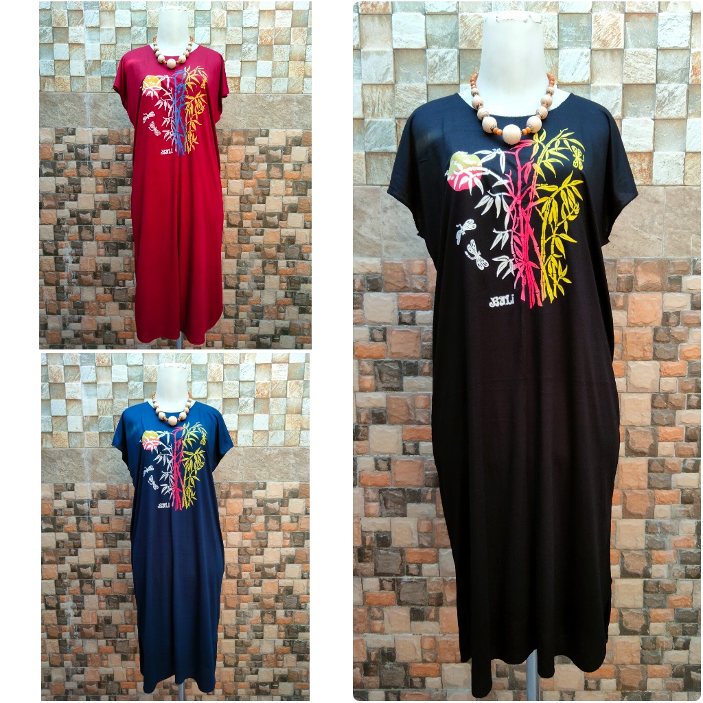 Daster Bambu Bali Panjang, daster loss xxl , daster jumbo, baju tidur wanita murah, bahan jersey ade