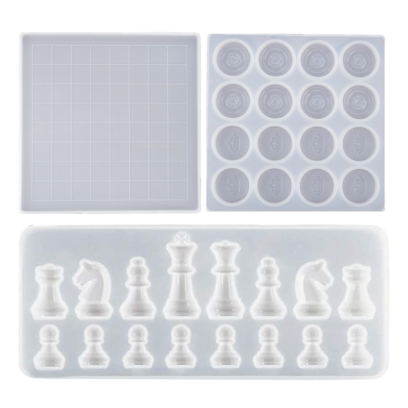 SIY  Chess Kit DIY International Chess Pieces Checkers Checkerboard Silicone Mould