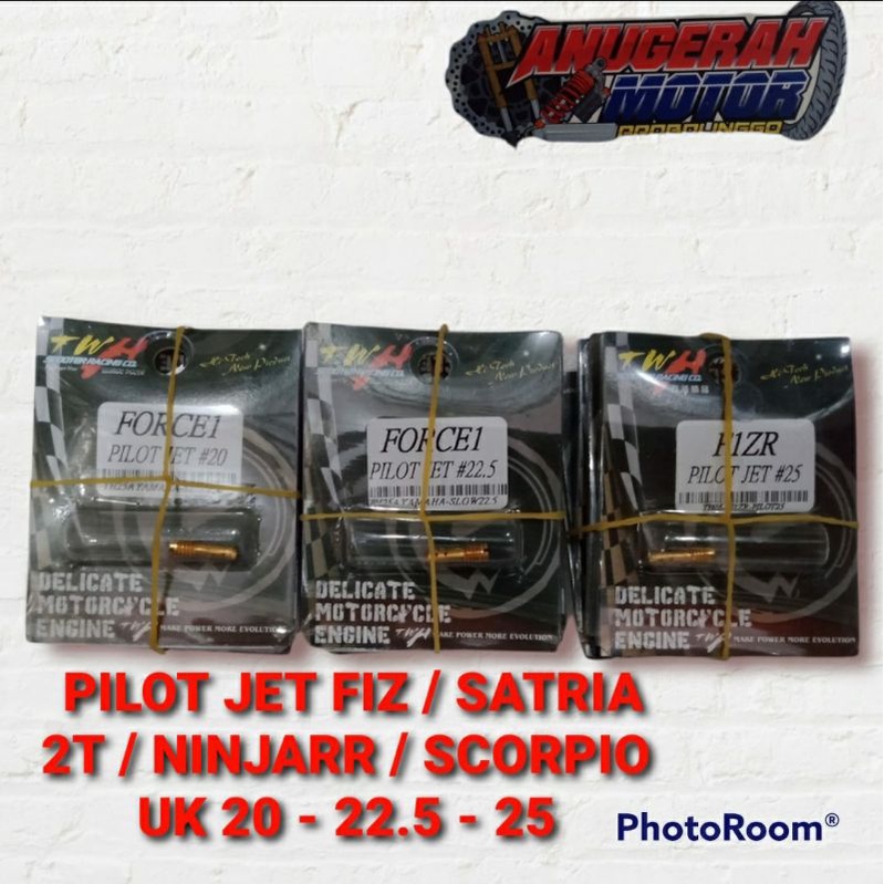Pilot Jet TWH - 20 - 22.5 - 25 FIZ R - Satria 2T - Ninja RR - Scorpio -  Spuyer Angin Pilot Jet by T
