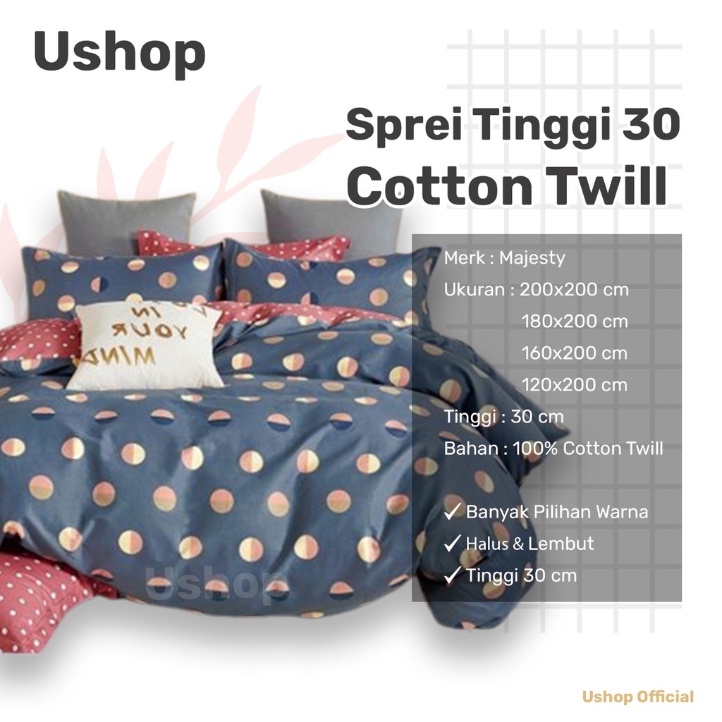 MAJESTY Sprei 180X200 / 160X200 Tinggi 30 Cm - Aspire Ocean Big Leaf CactusLand Comosa Crossever Dai