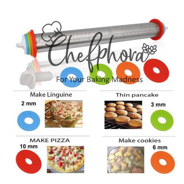 

Rolling Pin Stainless Adjustable Besar Penggiling Penggilas Adonan Kue Terlaris
