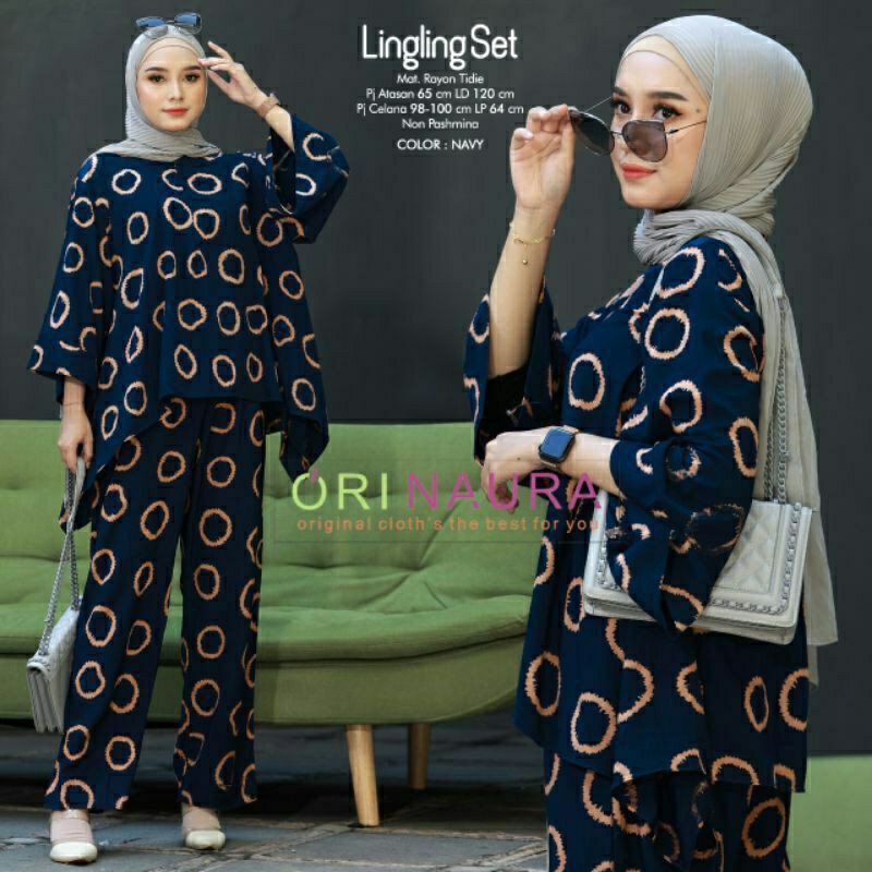 Baju Wanita One set Lingling Batwing Baju Tidur Waka Waka Jumbo Setelan Celana Kulot Big Size Fashion Pakaian Batik Wanita Terbaru