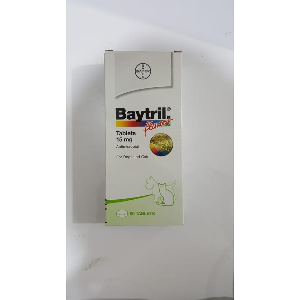Baytril Flavour Tablet 15 mg - Antibiotik Anjing Kucing