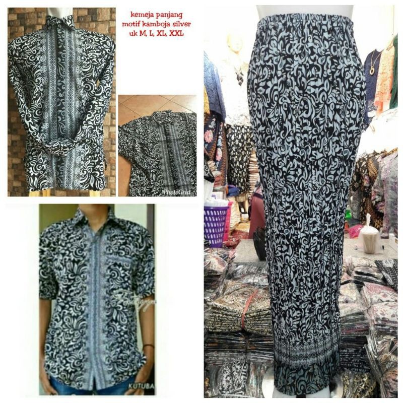 kemeja batik couple / kemeja batik pria / kemeja lengan pendek / Couple Rok plisket / hem batik pria