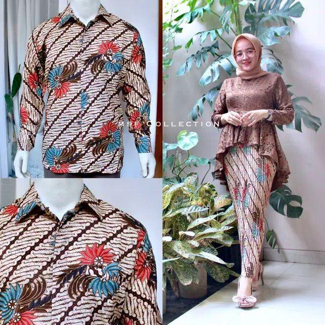 Couple Truntum Choco/kemeja Pria Pendek