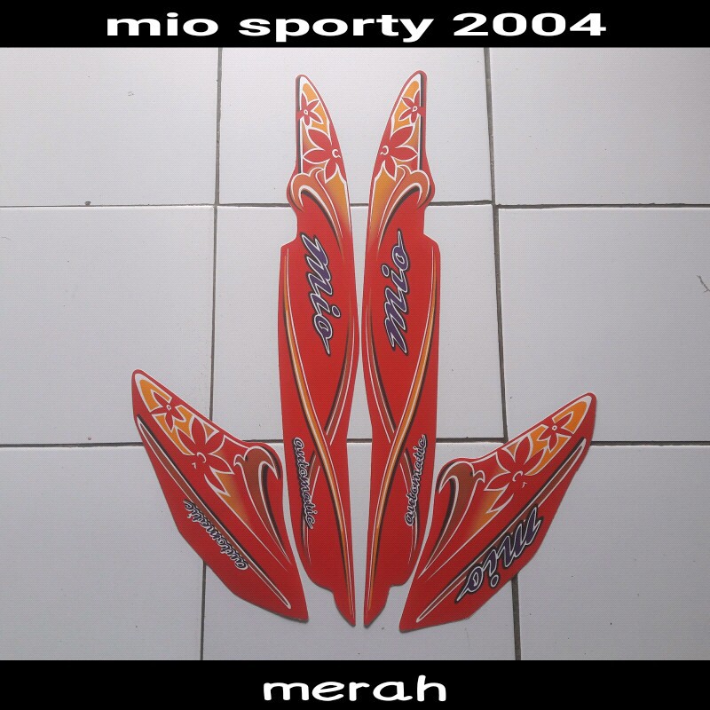 striping motor mio sporty 2004 merah