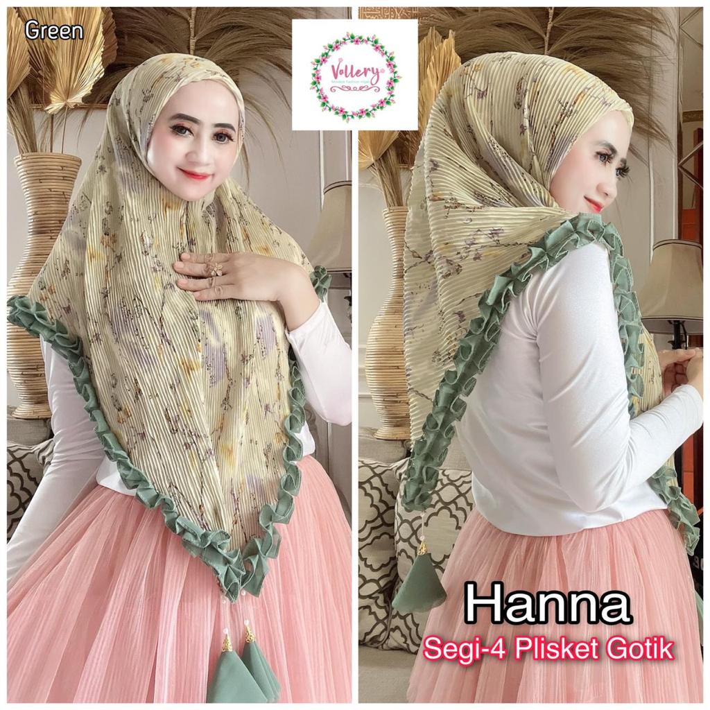 Jual Jilbab Segiempat Segi Empat Hanna Square Plisket Tassel Ori