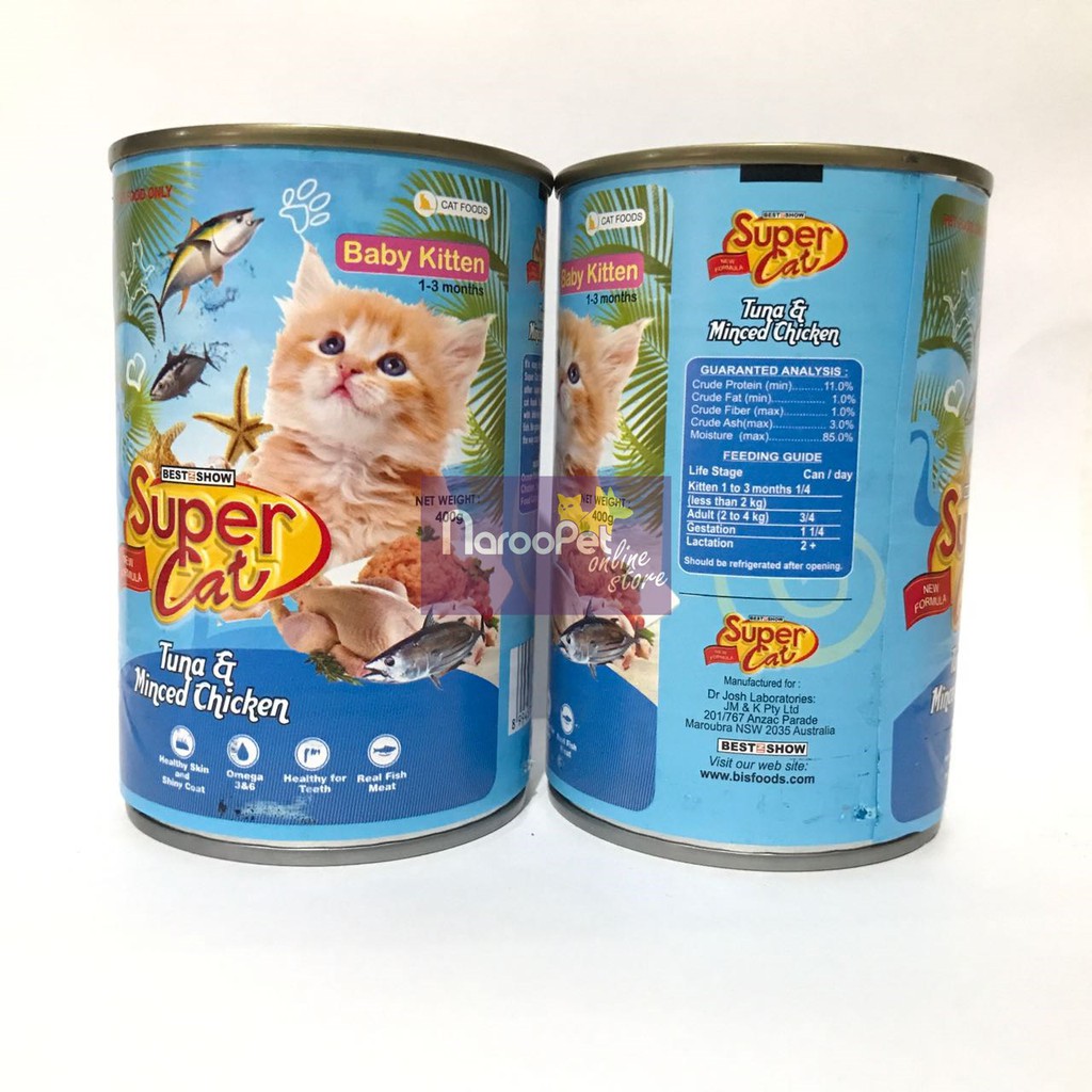 Makanan Kucing Basah Baby Kitten Super Cat Tuna Minced Chicken