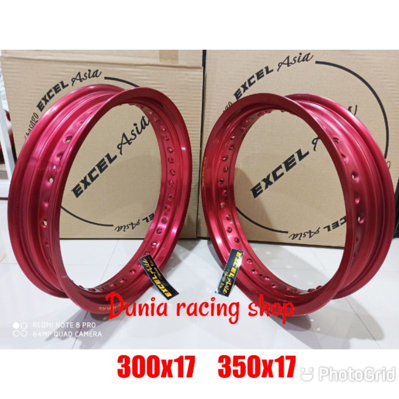 Velg Takasago Excel Asia 350 17 Hole 36 ada Hitam Merah Gold