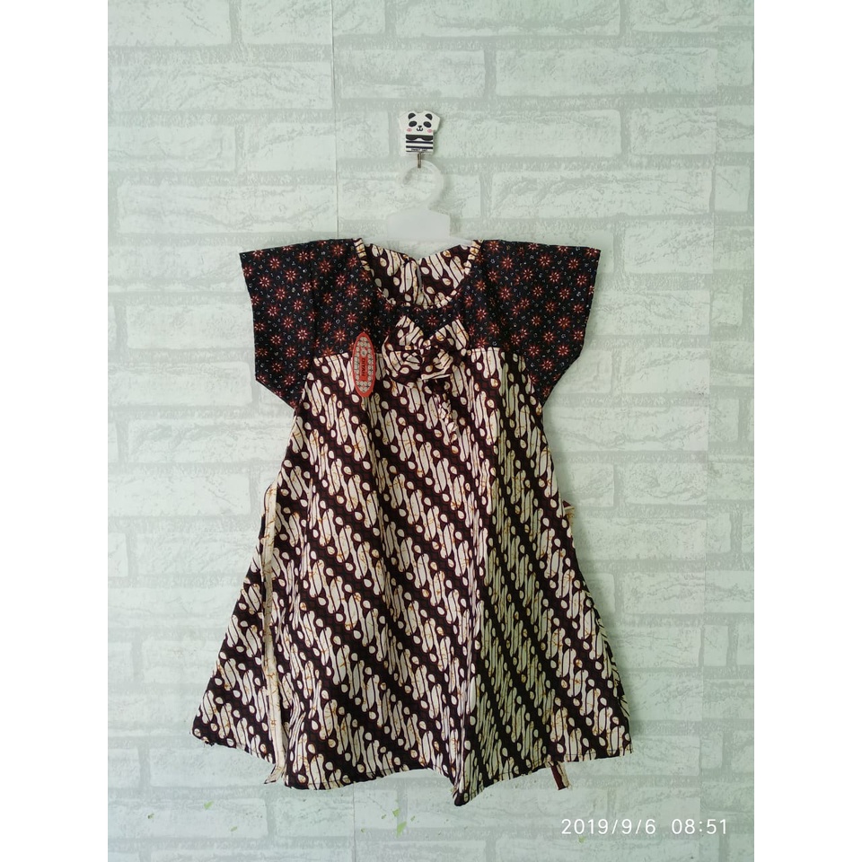 Dress batik sogan anak size 0 usia 1 th - 2,5th