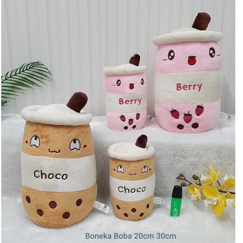 Boneka Minuman Boba 30cm/boneka Milk tea/Boneka Boba Coklat/Boneka Boba Srwaberry