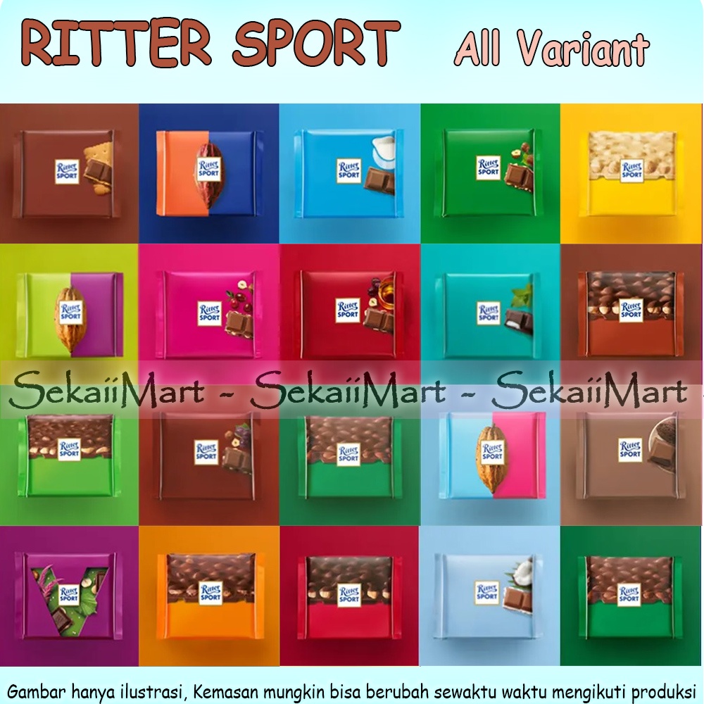 

RITTER SPORT Chocolate 100g - Cokelat Riter All Variant