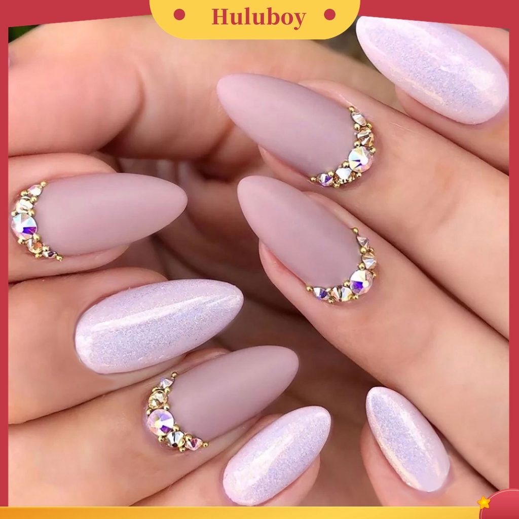 Huluboy Huluboy♡ 1440pcs / Set Berlian Imitasi Glitter Bahan Kaca Untuk Perhiasan Kuku Wanita