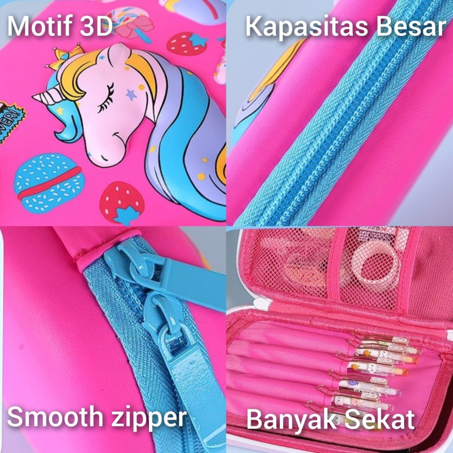 Tempat Kotak Tepak Pensil Karakter Anak Laki Laki Perempuan 3D PC0007