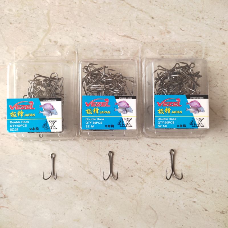 Double Hook Vezel 4x Strong Hook Black Nickel Murah