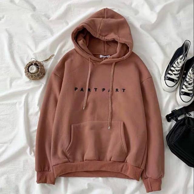 Hoodie Jumper Part Part - Allsize - Bahan Fleece - Wanita Dan Pria