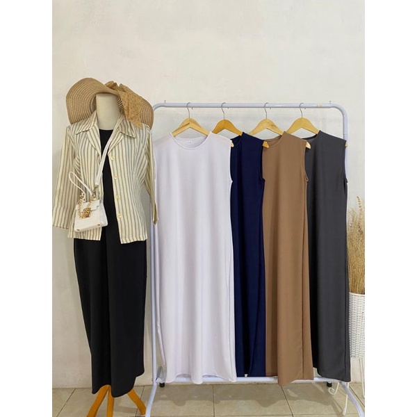 LONG DRESS SLEEVELESS PREMIUM// GAMIS INERR DRESS TANPA LENGAN