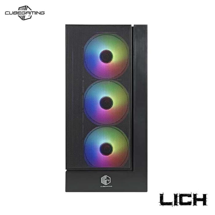 Cube Gaming Licht - Tempered Glass, ATX, 3x Rainbow RGB Fan