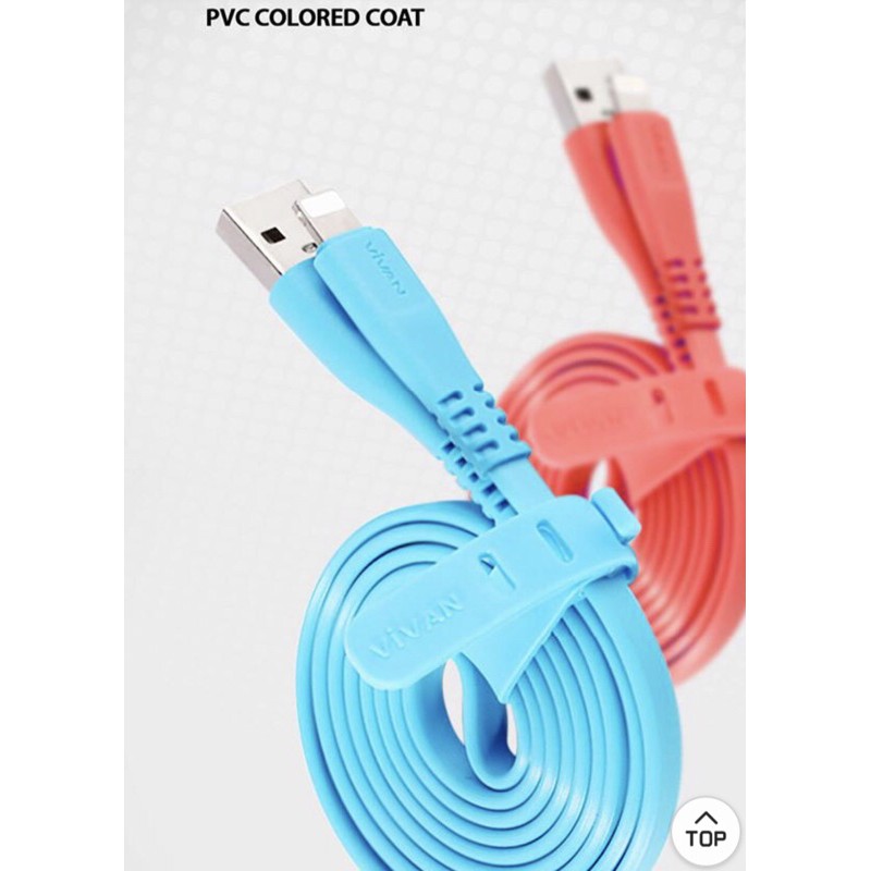 VIVAN Kabel Data CSL100S Fast Charging Data Cable Lightning USB for Iphone Original (PER 1 TOPLES)