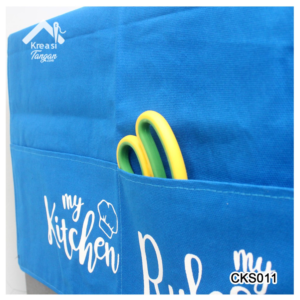 COVER KULKAS SARUNG KULKAS POLOS WARNA BIRU-CKS011