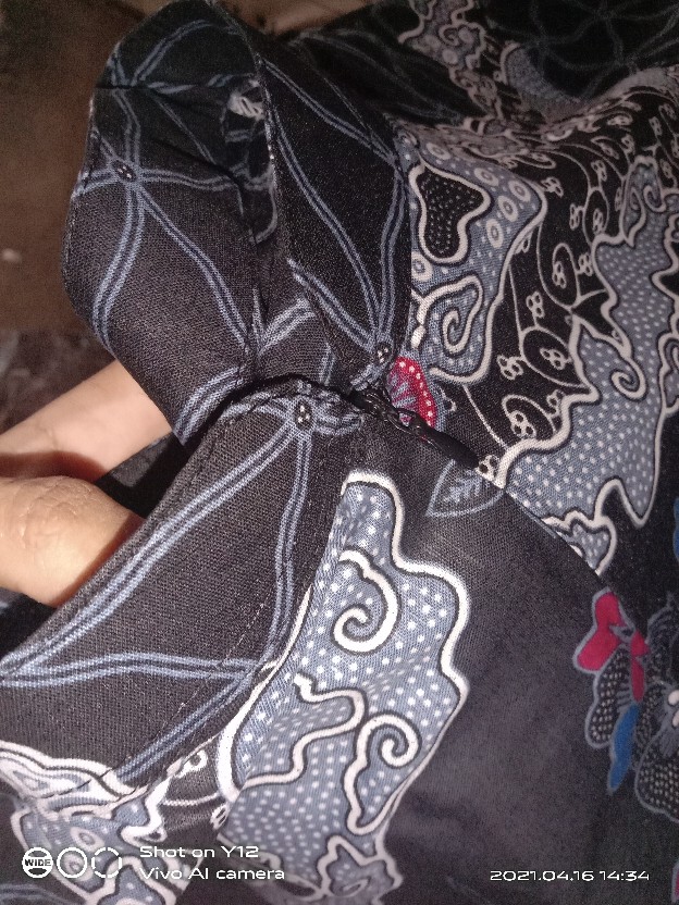 Batik Couple Keluarga Sania Ruffle Ori Ndoro Jowi Dnt Motif Rembulan Abu