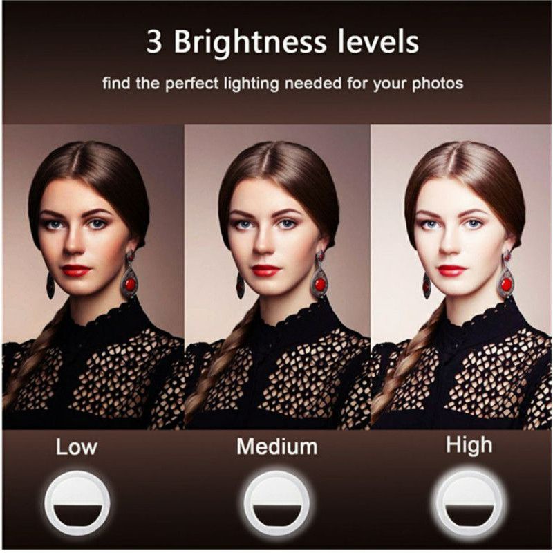 rechargeable 3 mode selfie ring light lampu selfie jepit LED bisa dicas lampu tiktok