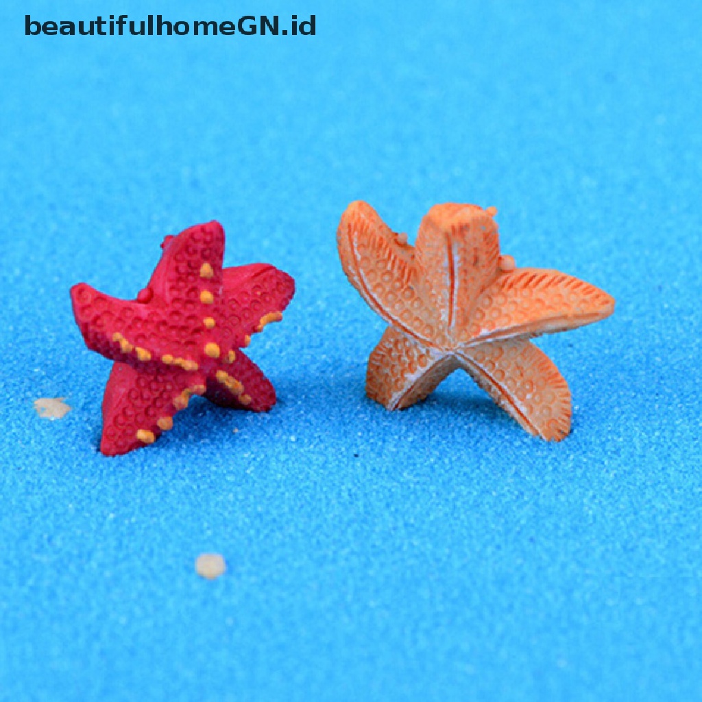 2 Pcs Miniatur Bintang Laut Bahan Resin Untuk Dekorasi Taman