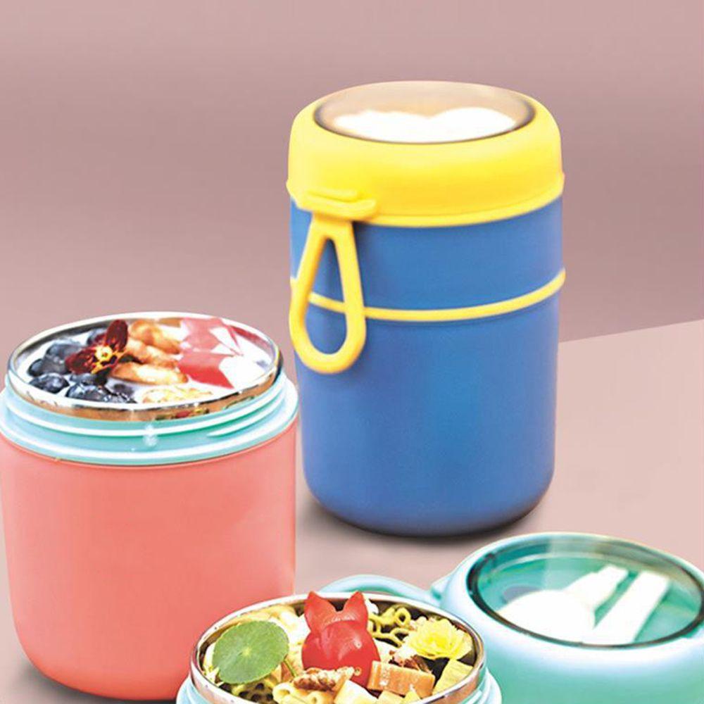 Top Thermal Lunch Box Fashion Cangkir Susu Dengan Sendok Double Layer