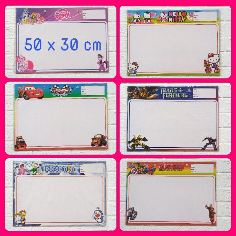 

Papan Tulis Anak Karakter / Papan White Board Fancy (50 x 30)