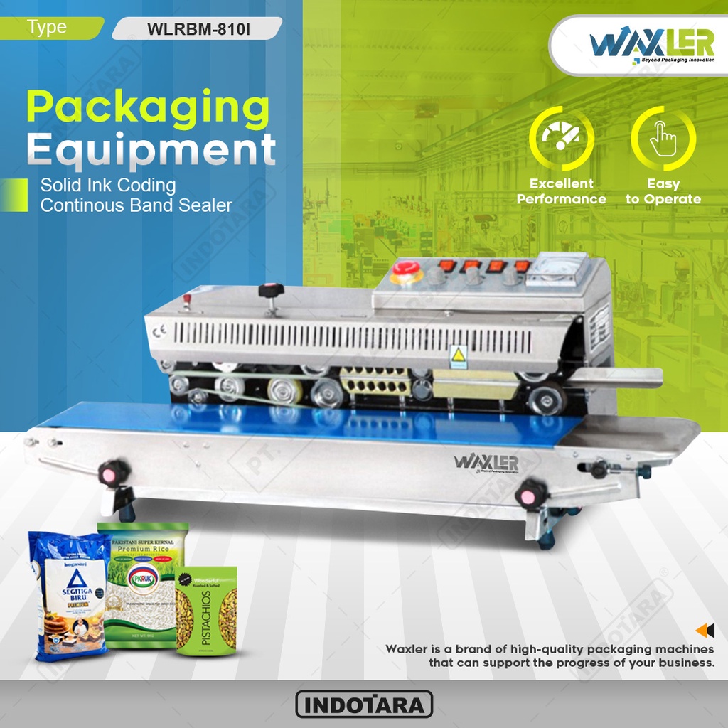 Mesin Continuous Band Sealer With Solid Ink Coding Waxler - WLRBM 810I