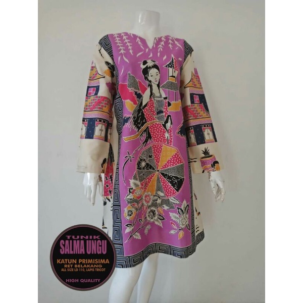 TUNIK BATIK SALMA UNGU BY FLORIST BATIK
