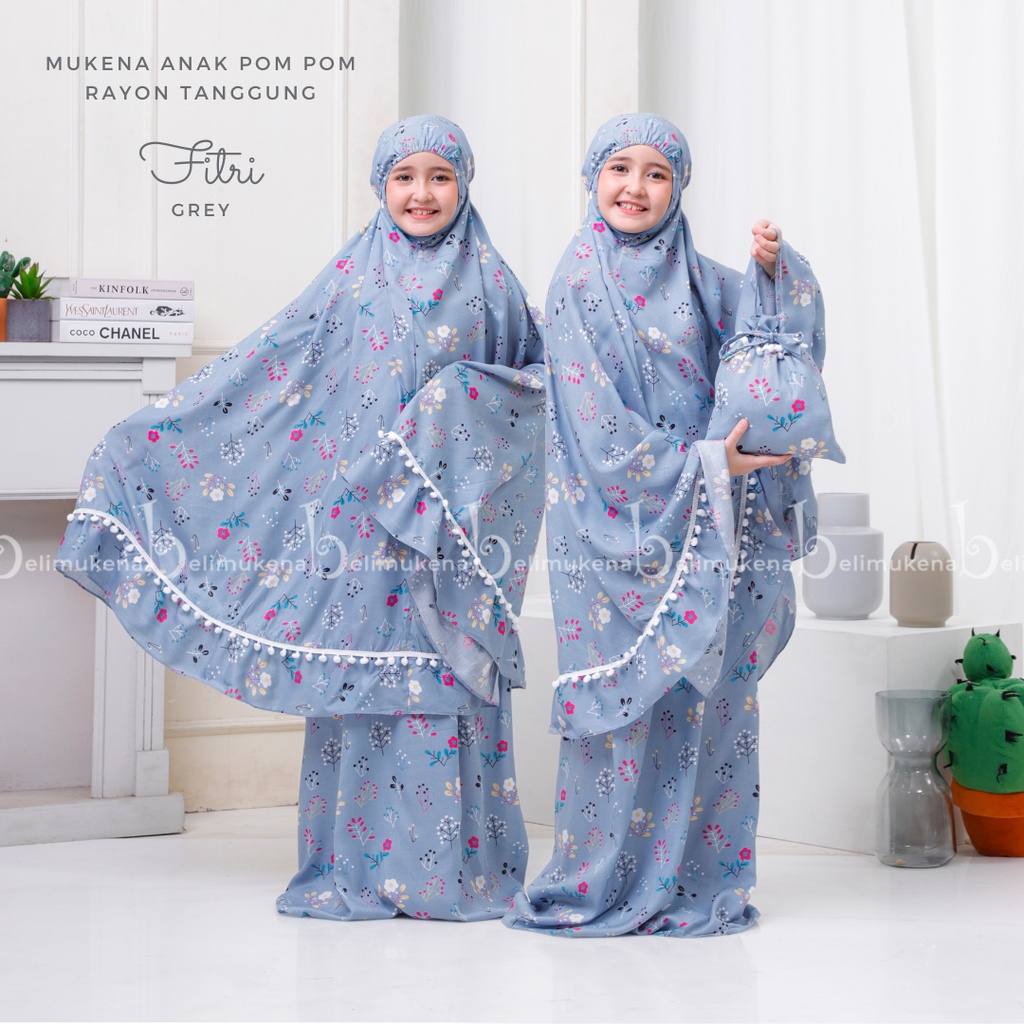 Mukena Anak Pom Pom Rayon Tanggung Fitri