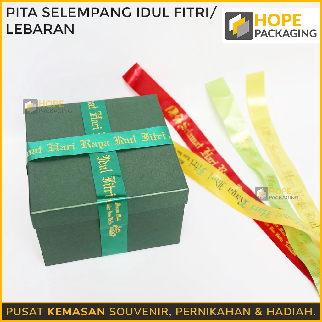 [ 10 pcs ] Pita Parcel Lebaran / Pita Lebaran / Pita Idul Fitri / Selempang Parcel / Pita Toples 59 x 3.8 cm