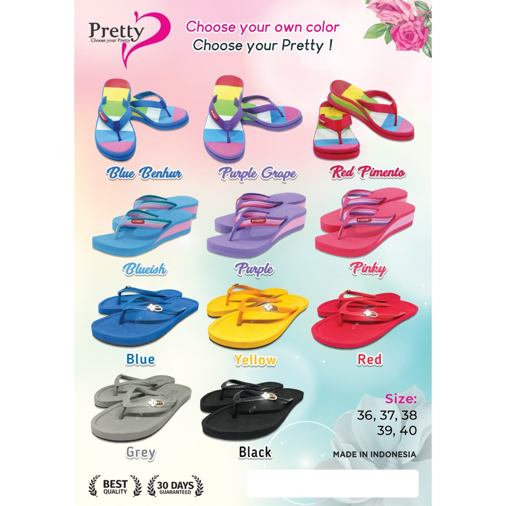 Sandal wanita merk Sancu pretty flat variasi warna lengkap