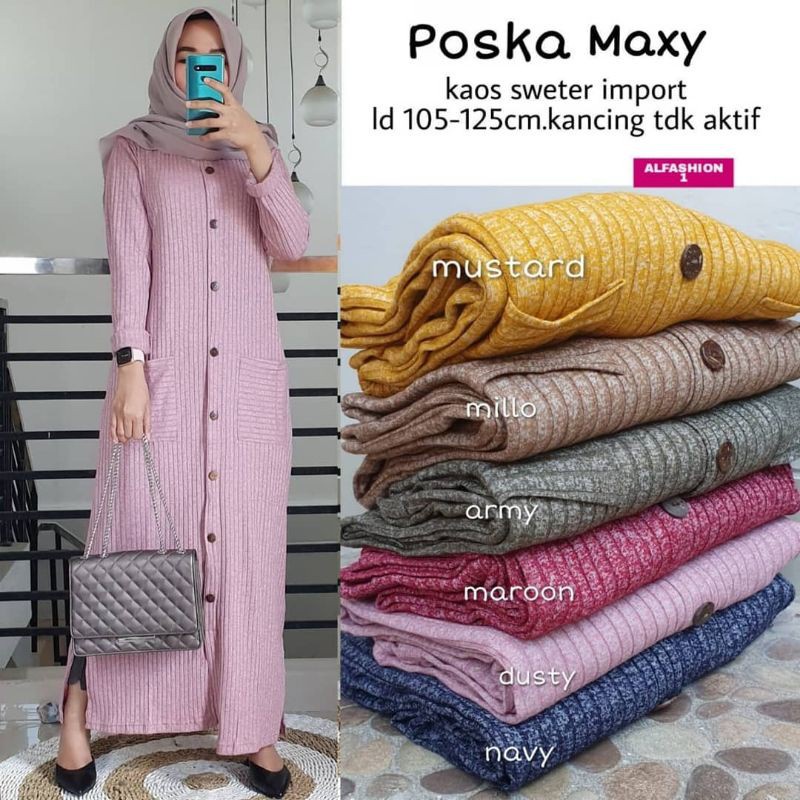 Baju Gamis Rajut Mewah Dress Wanita Muslim Seasson Set Maxy Import Fashion Perempuan Dewasa Remaja C