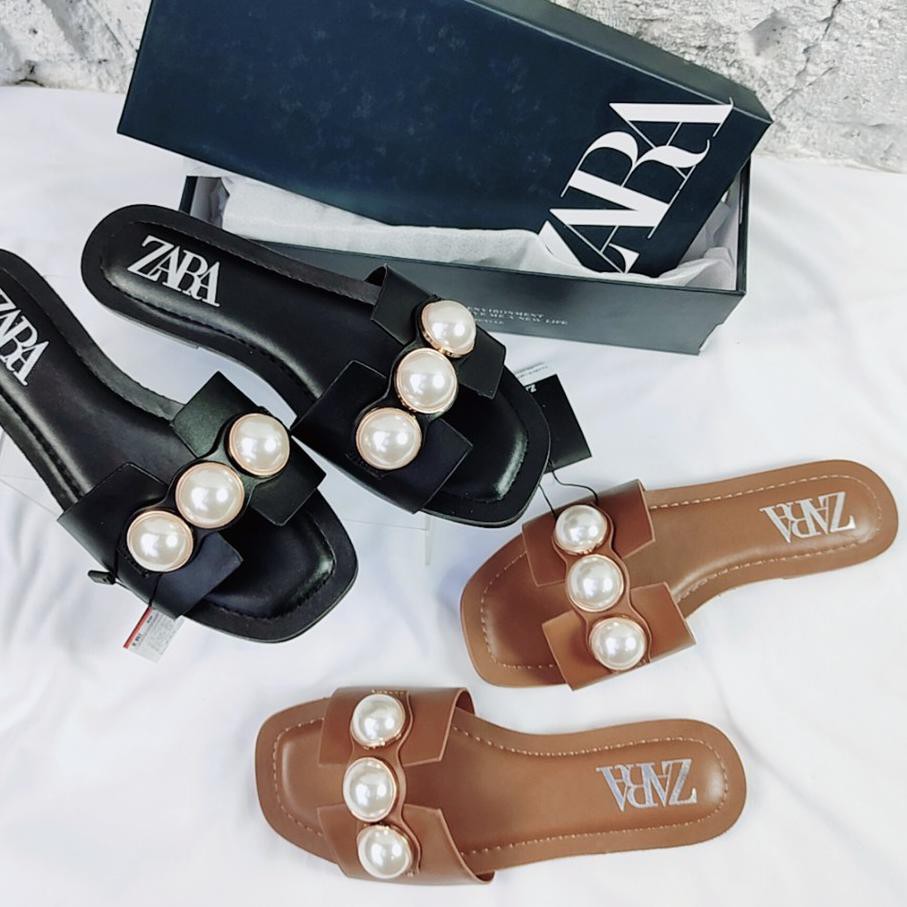 Zara Pearl Flat Sandal 302