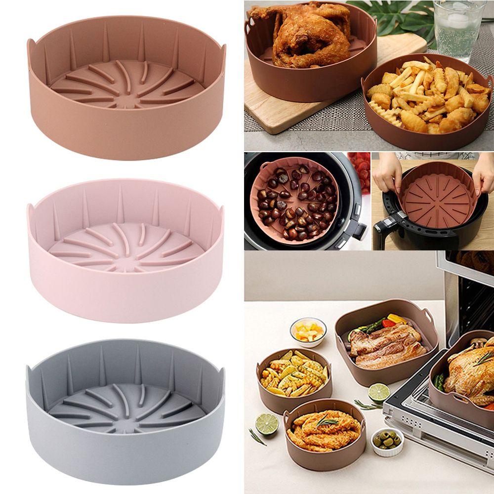 Top Air Fryer Silicone Pot Non Stick Oven Anti Lengket Roti Fried Chicken Grill Pot Tray Baking Basket