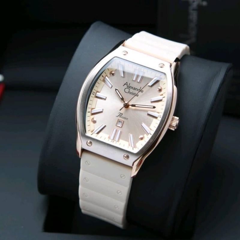 Jam Tangan Alexandre Christie AC 2941 Wanita / AC2941 LD Cream Rose Gold Original