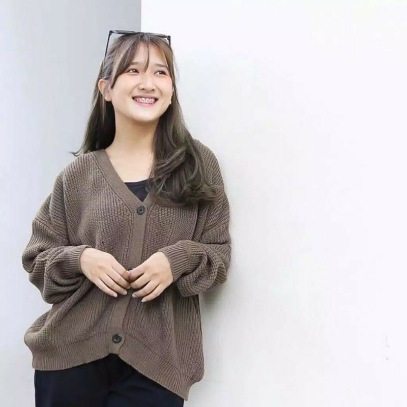 MALIKA CARDY OVERSIZE / Cardigan Rajut Oversize / Baju Rajut / Cardi Crop-4