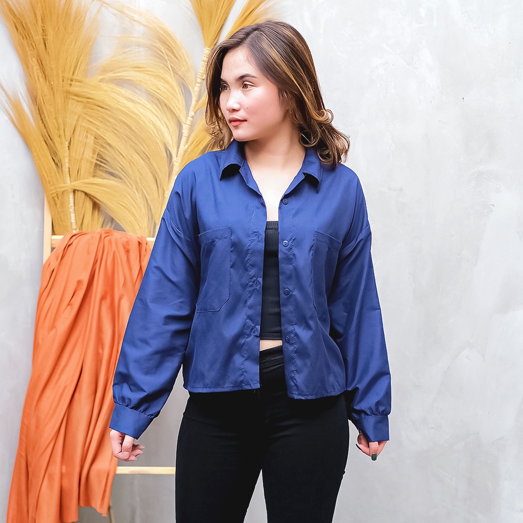 AFI - EC - Kemeja Wanita Gita Rami Basic / Kem Tasa-Navy