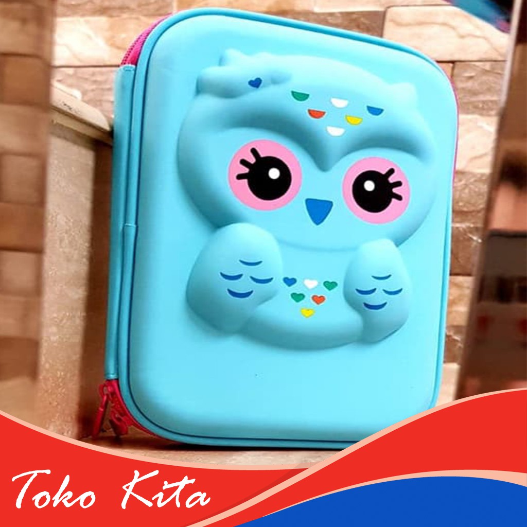 

kotak pensil smiggle Owl Biru