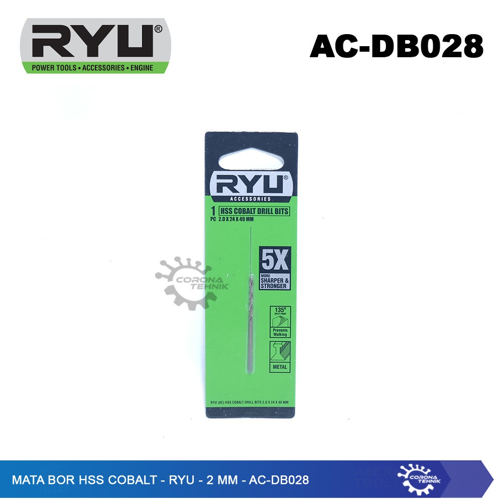 AC-DB028 - Mata Bor HSS Cobalt - RYU - 2 mm