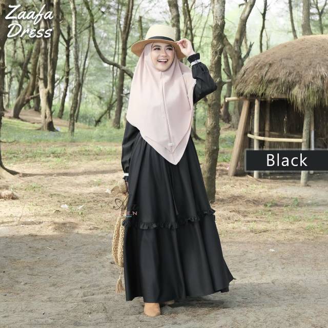 Zaafa Dress Warna Hitam (Gamis Only) Size M by Aden 100% ORI