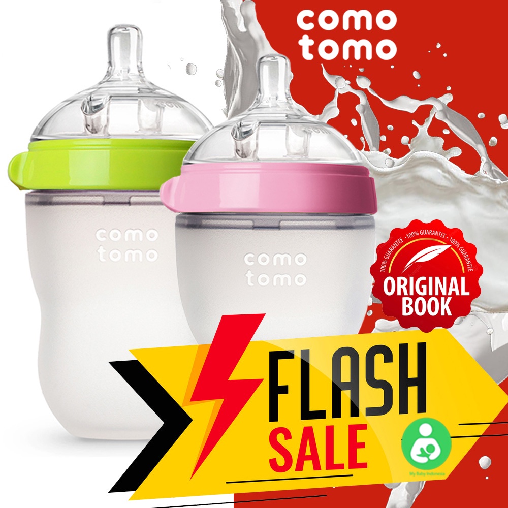 COMOTOMO - COMOTOMO GREEN SERIES 150ML-250ML SINGLE - TWIN PACK - BOTOL SUSU ASI BAYI - BREAST MILK BABY BOTTLE