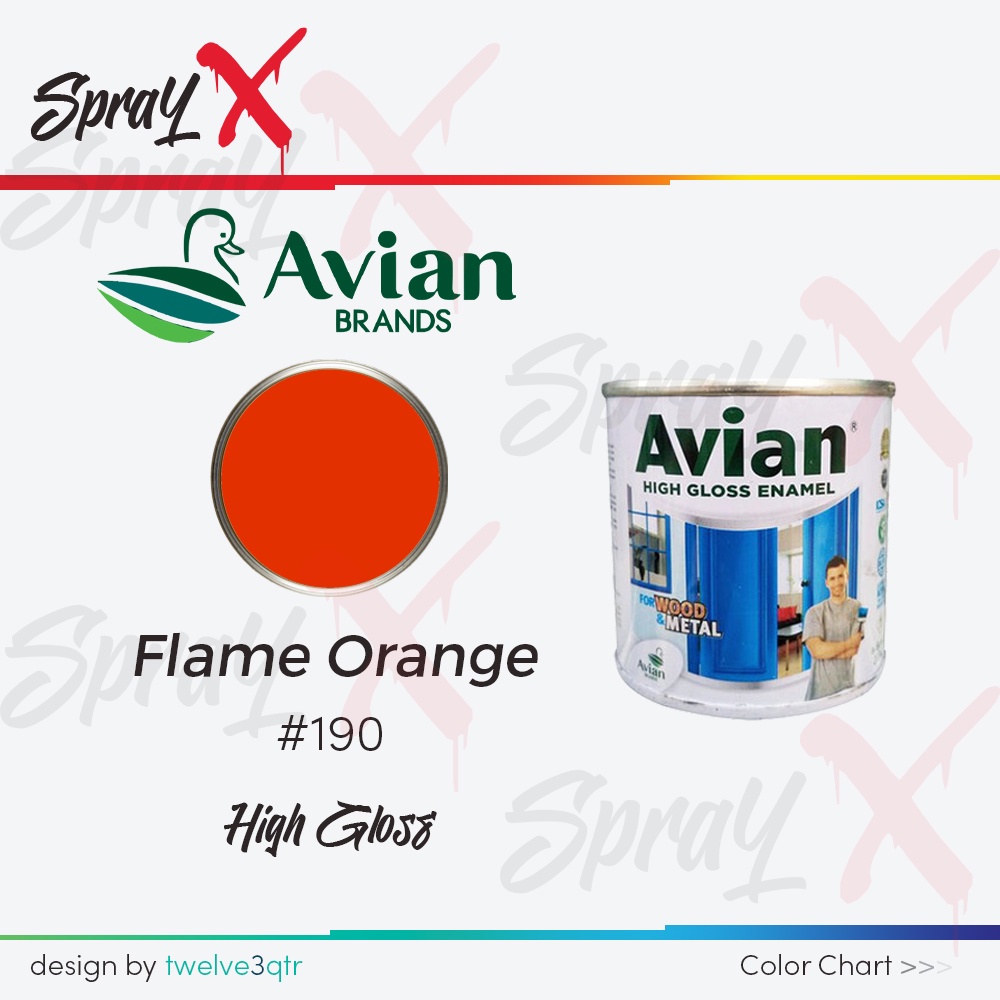 AVIAN CAT MINYAK FLAME ORANGE 190 / JINGGA #190 100CC - CAT KAYU DAN BESI
