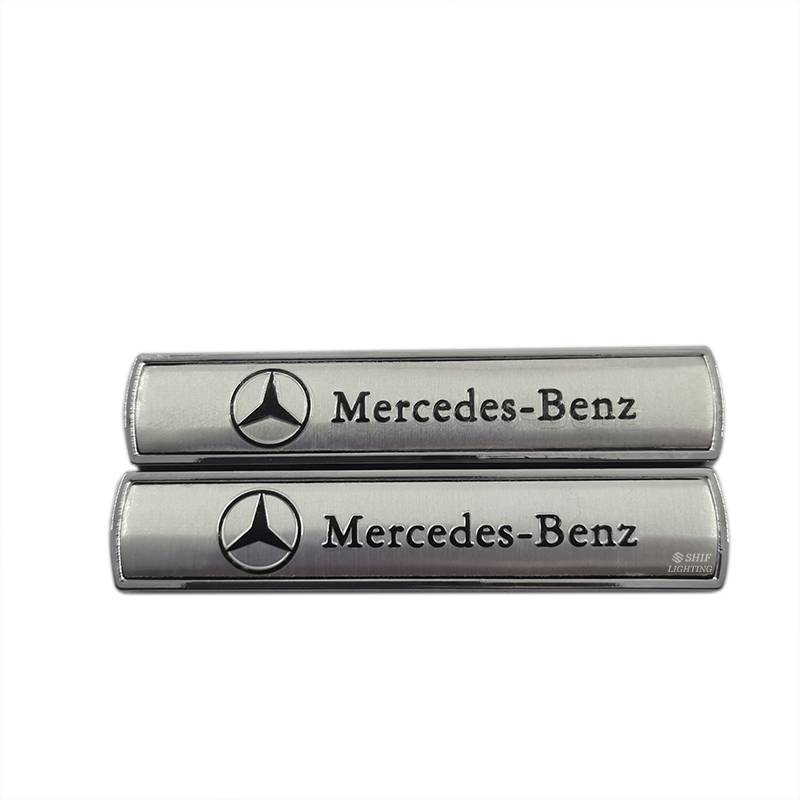 2 X Metal Mercedes-Benz Logo Car Side Fender Decorative Emblem Sticker Decal Badge For Mercedes Benz AMG