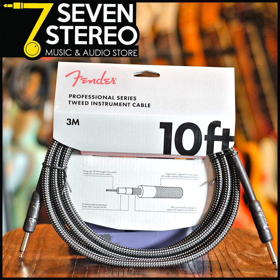 Fender Professional Series Instrument Cable 10 Ft Tweed