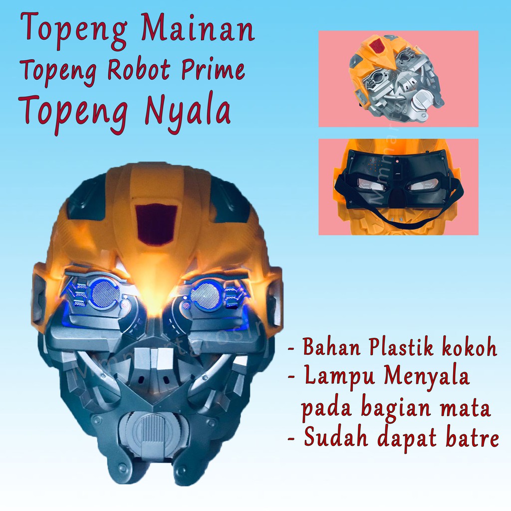 Topeng Robot Prime *Mainan Anak * Topeng Mata Menyala * Topeng nyala